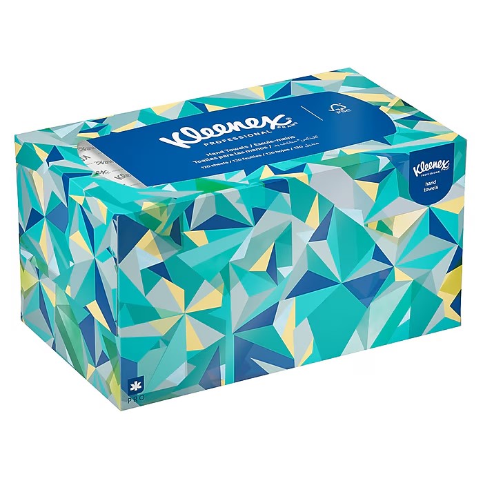 PAPER TOWELS, MULTIFOLD, 1-PLY, POP-UP BOX, WHITE, KLEENEX, 120/Pk  LARGE