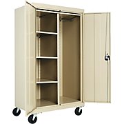 Cabinets, Sandusky Lee Mobile Combination Cabinet 3 Adjustable 18 W Shelves Putty THUMBNAIL