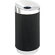 Safco At-Your-Disposal Receptacle Chrome/Black 38 Gallons THUMBNAIL