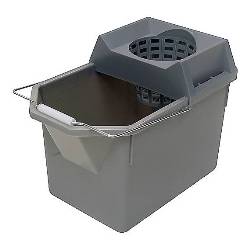 BUCKET W/STRAINER, RUBBERMAID, GRAY, 15 QT, 17" X 10-1/2" X 12" LARGE