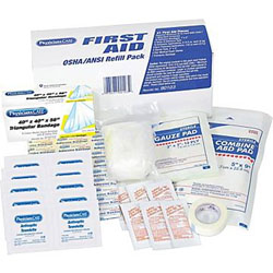 First Aid Kit,  PhysiciansCare, ANSI/OSHA First Aid Refill Pack, 50 Items per box LARGE