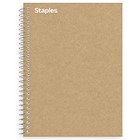 NOTEBOOK, 1 SUBJECT, STAPLES, 5.875" X 9", COLLEGE RULED, 100 SHEETS, BROWN THUMBNAIL