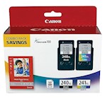 INK, CARTRIDGE, HIGH YIELD, CANON 240XL/241XL, BLACK & TRICOLOR, WITH 4X6 PHOTO PAPER, 2/CT THUMBNAIL