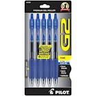 PENS, GEL, RETRACTABLE, PILOT G2, FINE POINT, BLUE INK, 5/CT THUMBNAIL