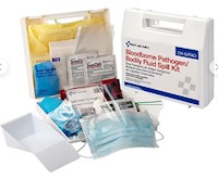 BODILY FLUID SPILL KIT, FIRST AID ONLY, WALL-MOUNT, BLOODBORNE PATHOGEN, 23 PIECES MAIN