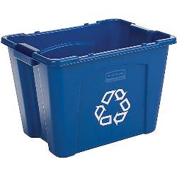 Desk-Side Recycling Box Blue 14 Gallon LARGE