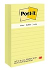 STICKY NOTES, POST-IT, 4" X 6", YELLOW, LINED, 100 SHEETS/PAD, 5 PADS/CT THUMBNAIL