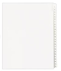 DIVIDERS, AVERY, NUMBERS 1-25, PAPER, 25 TAB, WHITE MAIN