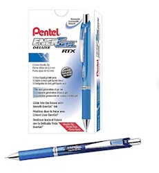 PENS, GEL, RETRACTABLE, PENTEL, NEEDLE TIP, FINE POINT, BLUE INK, 12/CT LARGE