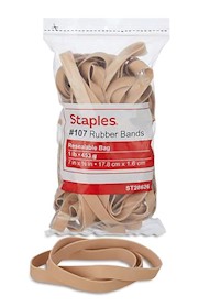 RUBBER BANDS, MULTIPURPOSE, STAPLES, #107, 40/CT MAIN