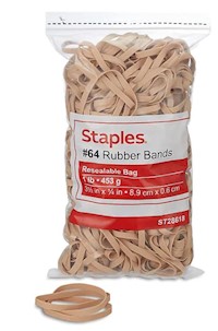 RUBBER BANDS, #64, STAPLES, ECONOMY, 380/CT MAIN