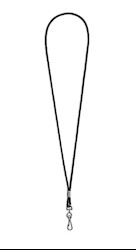 LANYARDS, SWIVEL CLIP, 36" LENGTH, NYLON, BLACK, 12/CT LARGE