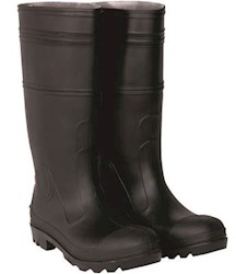 OVERBOOT, MEN'S SIZE 11, BLACK, PVC, WATERPROOF, PADDED, HIGH-TRACTION SOLE, 1/PAIR LARGE