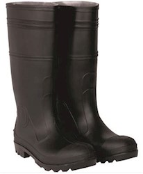 OVERBOOT, MEN'S SIZE 12, BLACK, PVC, WATERPROOF, PADDED, HIGH-TRACTION SOLE, 1/PAIR LARGE