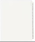 DIVIDERS, COLLATED SET, AVERY, LEGAL, PRE-PRINTED, PAPER, NUMBERS 26-50, 25 TAB, WHITE, LETTER SIZE THUMBNAIL
