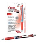 PENS, GEL, RETRACTABLE, PENTEL ENERGEL RTX, NEEDLE TIP MEDIUM POINT, RED INK, 12/CT THUMBNAIL