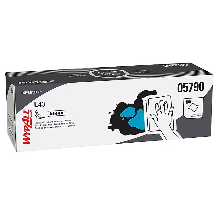 WIPES, MULTIPURPOSE, WHITE, DURABLE, 100 SHEETS/BOX, 9 BOXES/CT LARGE