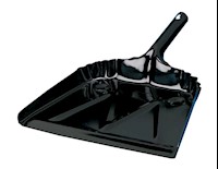 DUST PAN, METAL, IMPACT, HEAVY DUTY, BLACK, 12" MAIN