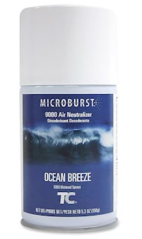 AIR FRESHENER, REFILL, FOR RUBBERMAID MICROBURST 9000 AEROSOL DISPENSER, OCEAN BREEZE SCENT, 4/CT MAIN
