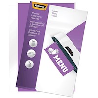 LAMINATING POUCHES, FELLOWES, MENU SIZE, 3 MIL, 50/CT MAIN
