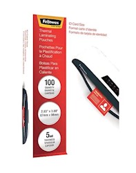 LAMINATING POUCHES, FELLOWES, ID TAG SIZE, 5 MIL, 100/CT LARGE
