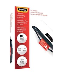 LAMINATING POUCHES, FELLOWES, ID TAG SIZE, 5 MIL, 100/CT MAIN