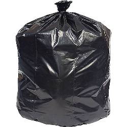 56 Gallon 1.8 mil Black 43 x 47 Recycled Linear Low Density Can Liners 100/Ct LARGE
