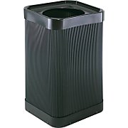 WASTEBASKET, OUTDOOR, WITH LID, SAFCO, BLACK, 38 GALLON LARGE