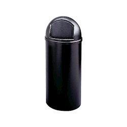 WASTEBASKET CONTAINER, 15 GALLON, BLACK, 361/2"H X 153/8" DIAMETER, RUBBERMAID, MARSHAL CLASSIC LARGE