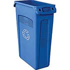Rubbermaid, Slim Jim Vented Recycling Container, 23-Gallon, Blue 30"Hx11"Wx22"D THUMBNAIL