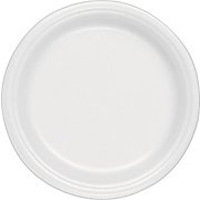 Plates, Dart® 9" Unlaminated Styrofoam Plates, White, 500/Ct  MAIN