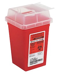 SHARPS WASTE CONTAINER, IMPACT, RED, 1 QT MAIN