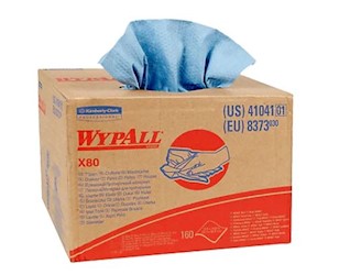 WIPES, WYPALL, X80 WIPERS, BLUE, 160/CARTON LARGE