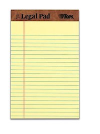 NOTEPADS, LEGAL, 5" X 8", CANARY, 50 SHEETS/PAD, 12 PADS/CT MAIN