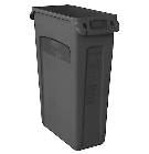 WASTEBASKET, RUBBERMAID, SLIM JIM, CONTAINER, VENTED, 23-GALLON, BLACK, 30"H x 11"W x 22"D THUMBNAIL