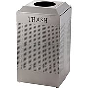 Silhouette Square Recycling Containers For Trash 29 Gallons Silver LARGE
