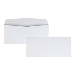 ENVELOPES, BUSINESS, #10, GUMMED, 4 1/8" X 9 1/2", WHITE, 500/CT LARGE