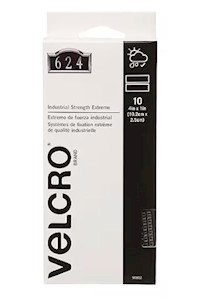 FASTENERS, STRIPS, VELCRO, 1" X 4", INDUSTRIAL STRENGTH, HOOK & LOOP, TITANIUM, 10/CT MAIN
