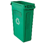 RUBBERMAID VENTING SLIM JIM CONTAINER, GREEN, PLASTIC, 23 GAL THUMBNAIL