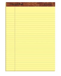 NOTEPADS, WIDE, LEGAL, CANARY, 50 SHEETS/PAD, 12 PADS/CT LARGE