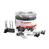 BINDER CLIPS, SMALL, STAPLES, 0.75", BLACK, 40/CT MAIN