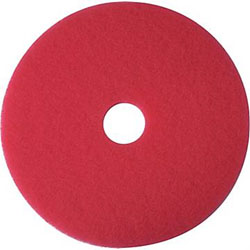 15" Red Floor Pad, Buffing, 3M, 5/Ct LARGE