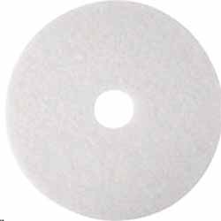 12" White Floor Pad, Polish, 3M, 5/pack  LARGE