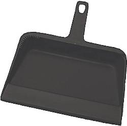 DUSTPAN, HANDHELD, PLASTIC, BLACK, 12" LARGE