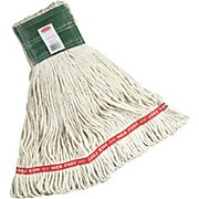 WET MOP HEAD, RUBBERMAID, WEB FOOT, MEDIUM, COTTON/SYNTHETIC, WHITE, 5" HEADBAND MAIN