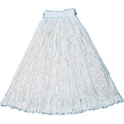 WET MOP HEAD, RUBBERMAID, COTTON, CUT-END, WHITE MAIN