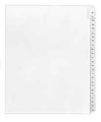 DIVIDERS, AVERY, LEGAL, NUMBERS 26-50, 25 TAB, WHITE, LETTER SIZE LARGE