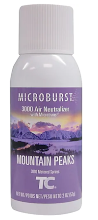AIR FRESHENER, AEROSOL, MIRCOBURST 3000, AIR NEUTRALIZER, MOUNTAIN PEAKS SCENT, 2 OZ., 12/CT MAIN
