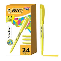 HIGHLIGHTERS, BIC, STICK, CHISEL TIP, YELLOW, 24/CT MAIN