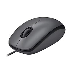 MOUSE, CORDED, AMBIDEXTROUS, LOGITECH M100, USB, BLACK LARGE